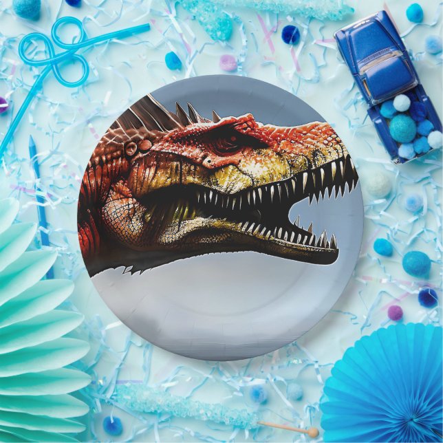 Scary Spinosaurus Dinosaur,  Paper Plates (Party)
