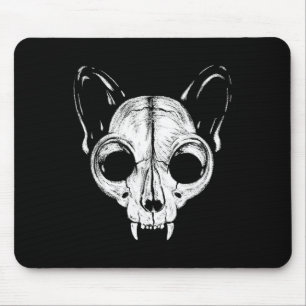 Scary Spooky Cat Feline Skull Skeleton Halloween A Mouse Pad