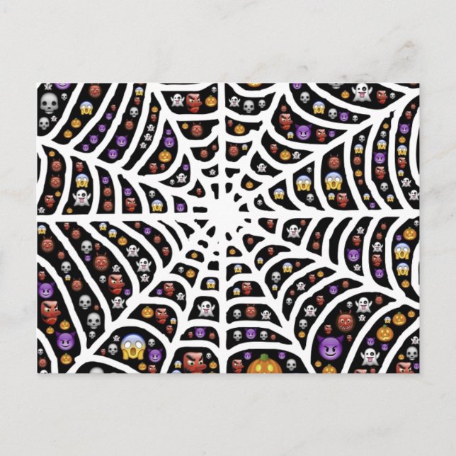 Scary Spooky Cobweb Collage Postcard (Front)
