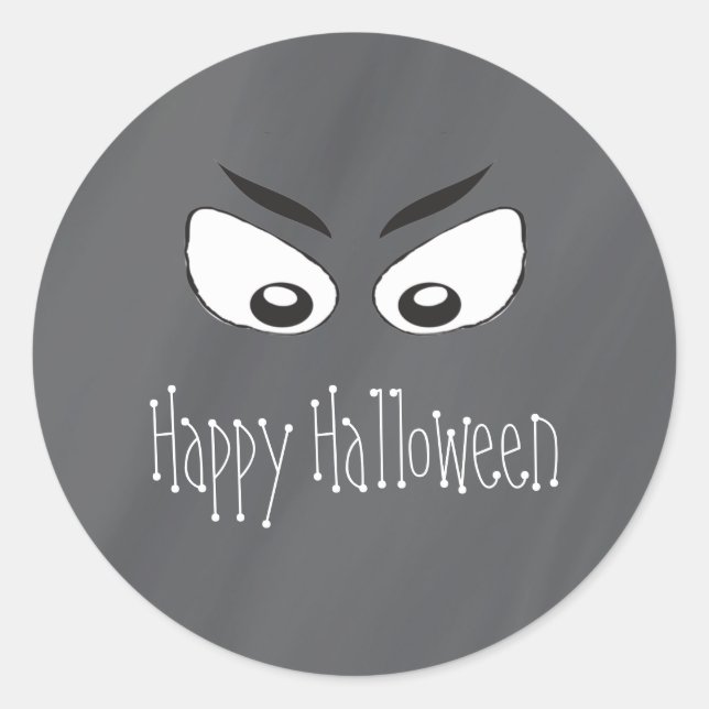 Scary Spooky Eyes Classic Round Sticker (Front)
