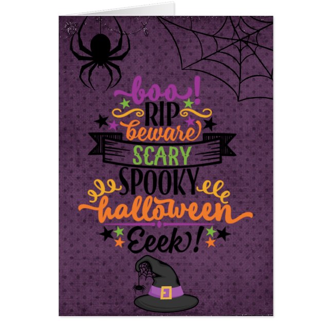Scary Spooky Halloween Greeting Card (Front)