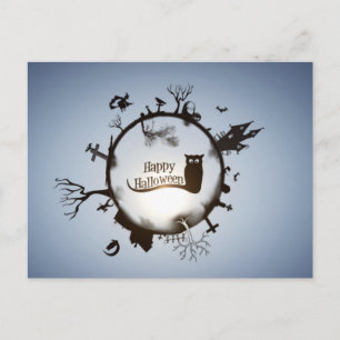 Scary Spooky Halloween Postcard