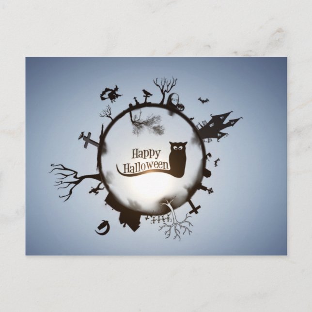 Scary Spooky Halloween Postcard (Front)