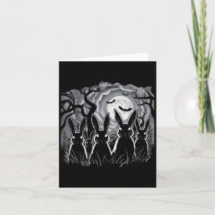 Scary Spooky Rabbit Forest Creepy Halloween Costum Card