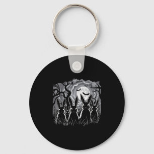 Scary Spooky Rabbit Forest Creepy Halloween Costum Key Ring