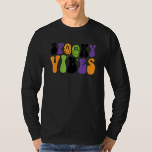 Scary Spooky Vibes Ghost Face Halloween Party Cost T-Shirt