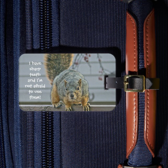 " "SCARY SQUIRREL" LUGGAGE TAG (Front Insitu 4)