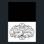 Scary Sweets Vintage Halloween Food Tent Table Number<br><div class="desc">Custom food tent cards.
Fold in half and place on table.</div>