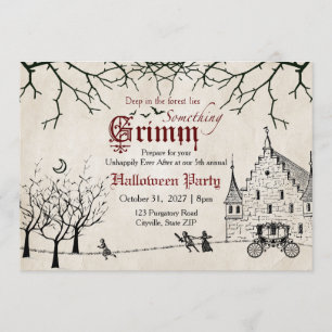 Scary Tales Dark Fairy Tales Halloween Invitation