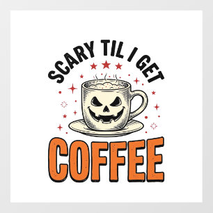Scary Til Coffee Vintage Halloween Coffee Shirt_1