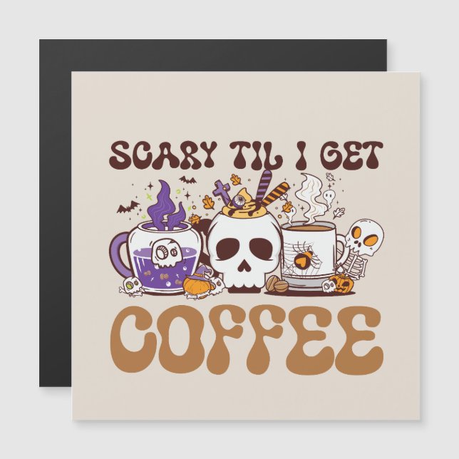 Scary Til I Get Coffee - Halloween Coffee Lover (Front/Back)