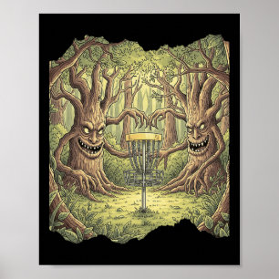 Scary Trees Disc Golf Shirt - Forest Sket Protecto Poster