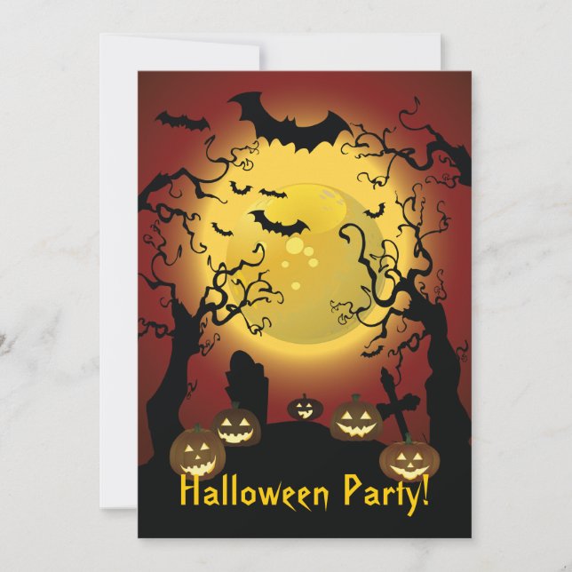 Scary Trees Halloween Party Invitation (Front)