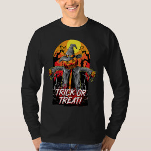 Scary Trick Or Treats Pumpkin Scarecrow Halloween T-Shirt