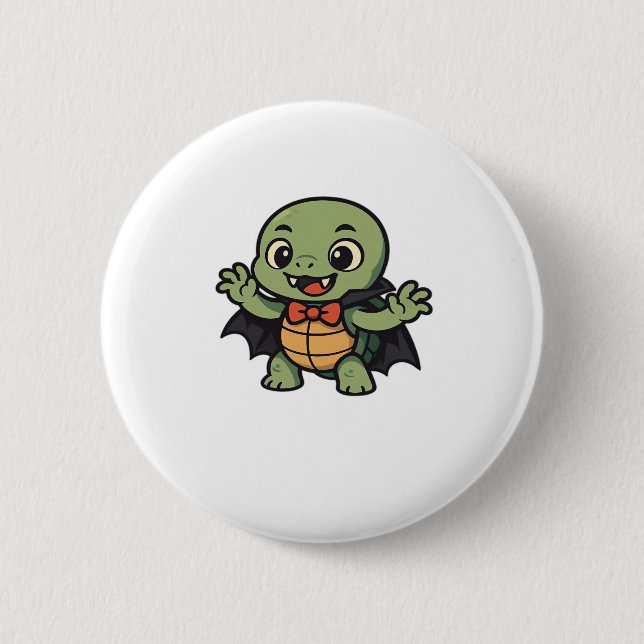 Scary turtle vampire Halloween Oversized T-Shirt 6 Cm Round Badge (Front)