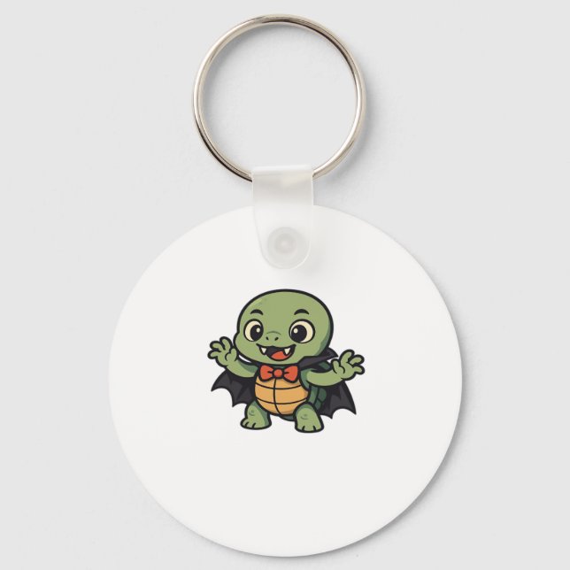 Scary turtle vampire Halloween Oversized T-Shirt Key Ring (Front)