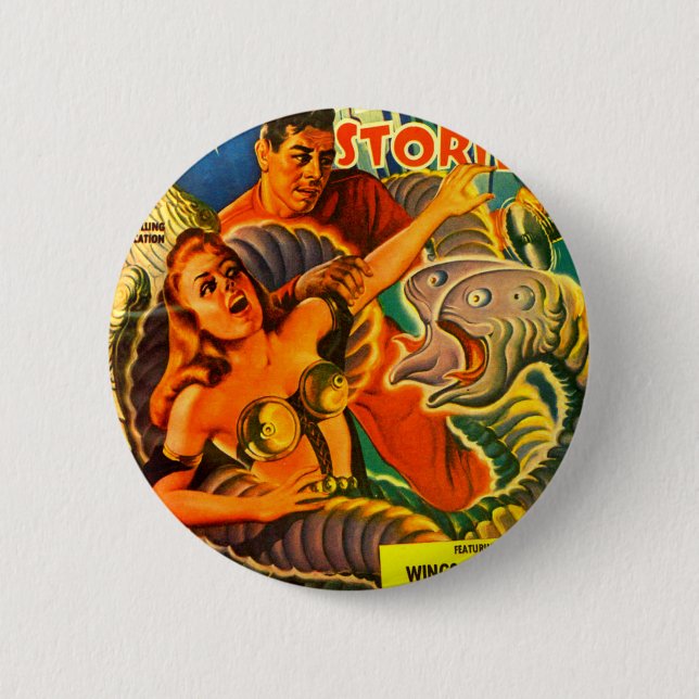 Scary Two-headed Space Eel 6 Cm Round Badge (Front)