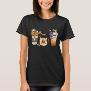 Scary Until I Get Coffee Fall Coffee Halloween Spo T-Shirt