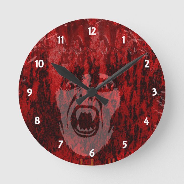 Scary Vampire Lady in Blood Wall Clock (Front)