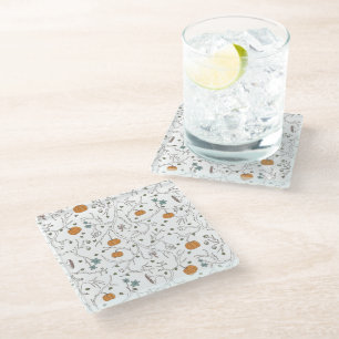 Scary vine pattern for Halloween Glass Coaster