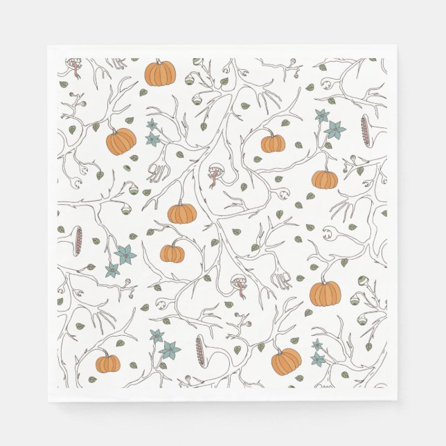 Scary vine pattern for Halloween Napkin (Front)