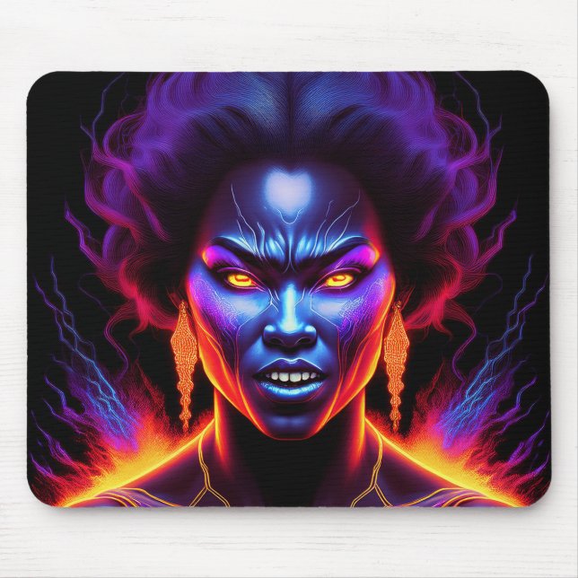Scary Voodoo Priestess Mouse Pad (Front)
