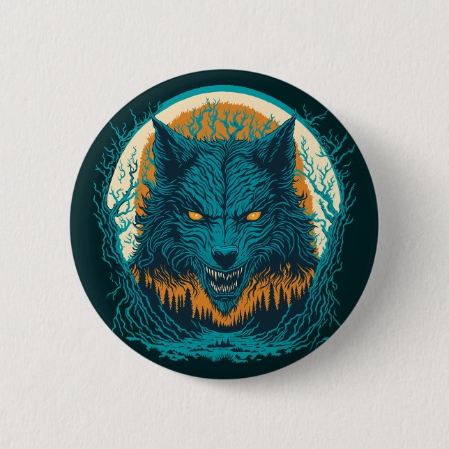 Scary Werewolf 6 Cm Round Badge (Front)