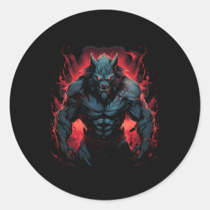 Scary Werewolf Full Moon Halloween Costume Horror Classic Round Sticker
