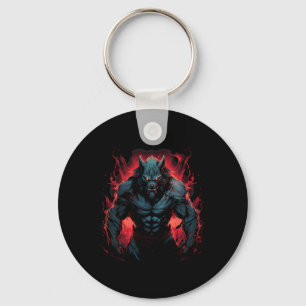 Scary Werewolf Full Moon Halloween Costume Horror Key Ring