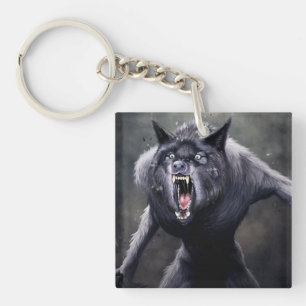 scary werewolf key ring