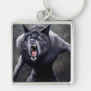 scary werewolf key ring