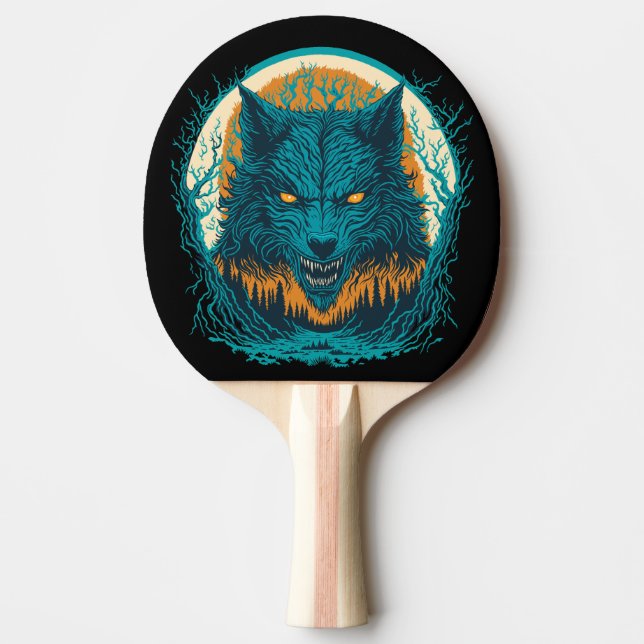 Scary Werewolf Ping Pong Paddle (Front)