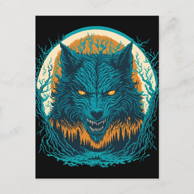 Scary Werewolf Postcard (Front)