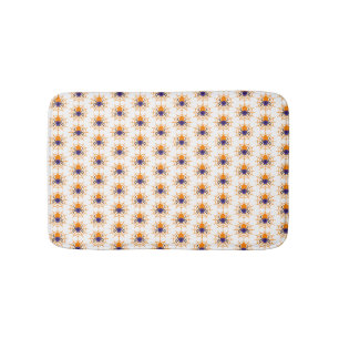 Scary White with Black Spiders Halloween Bath Mat