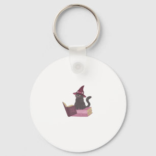 Scary Witch Cat Reading Design, Booktok Trendy Ove Key Ring