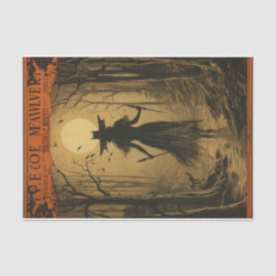 Scary Witch Creepy Forest Bats Halloween Decoupage Tissue Paper