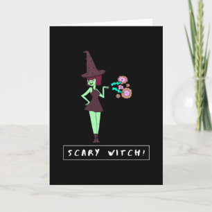 Scary Witch Funny Halloween Card