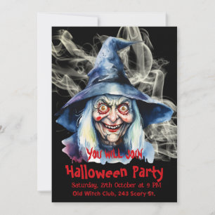Scary Witch Halloween Invitation