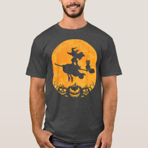 Scary Witch Hat In Moon Halloween Costume Vintage T-Shirt