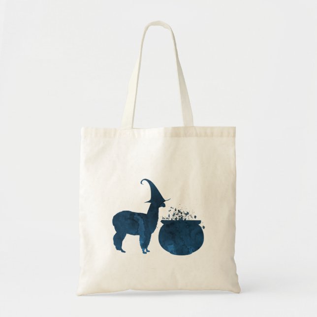 Scary witch llama tote bag (Front)