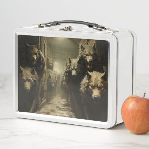 Scary Wolves Metal Lunch Box