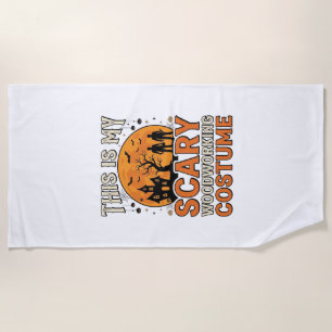Scary Woodworking Costume Halloween Vintage Design Beach Towel