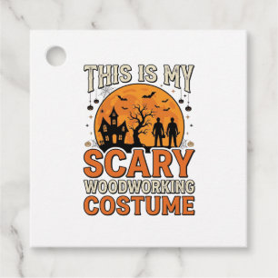 Scary Woodworking Costume Halloween Vintage Design Favour Tags