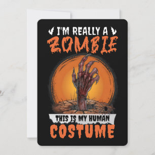 Scary Zombie Horror Halloween Costume Creepy Grave Holiday Card