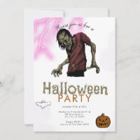 Scary Zombie Pink Lightning Ghost Halloween Party