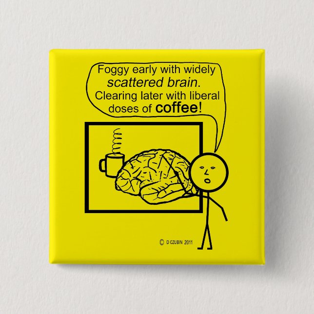 Scatter Brain Coffee 15 Cm Square Badge (Front)