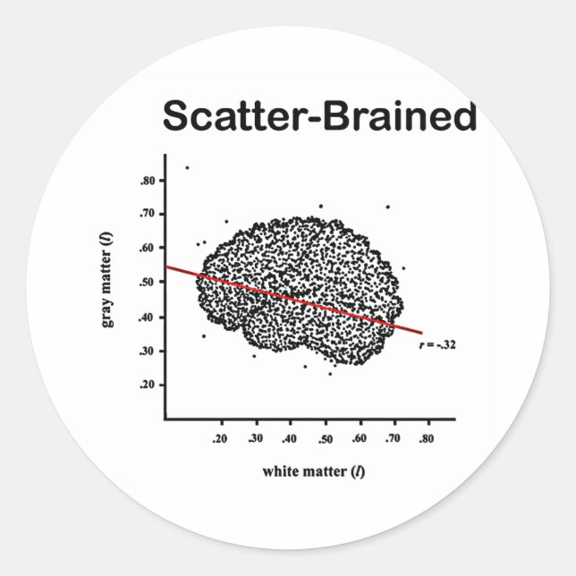 Scatter-Brained Classic Round Sticker (Front)