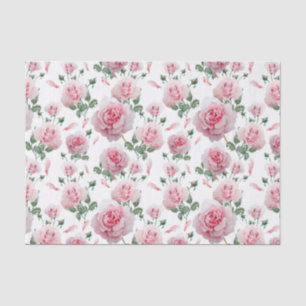 Scatter Pink Roses Pattern Tissue Paper