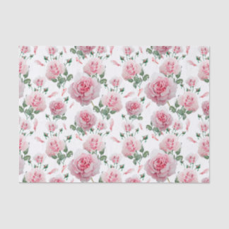 Scatter Pink Roses Pattern Tissue Paper