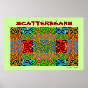 Scatterbeans Multi Colour Collage Poster